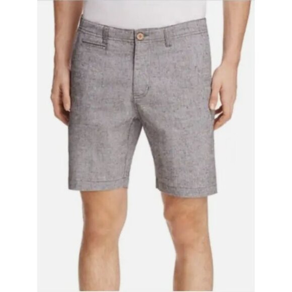 Oxford Lads Men’s Light Gray Chambray Cotton Linen Casual Basic Shorts Size 38 - Picture 1 of 11